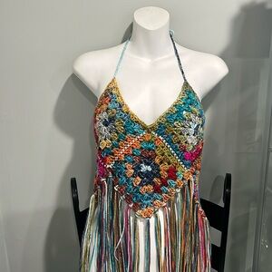 Multicolor Crochet Crop Top